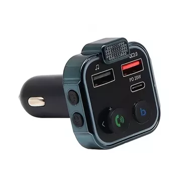 Ecobox FM Transmiter Bluetooth 2xUSB + Typ-C 2.4A 20W Czarny