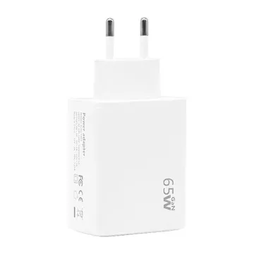 Ecobox Ładowarka Sieciowa USB + 2xTyp-C 65W PD + PPS Biała