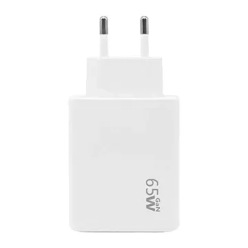 Ecobox Ładowarka Sieciowa USB + 2xTyp-C 65W PD + PPS Biała