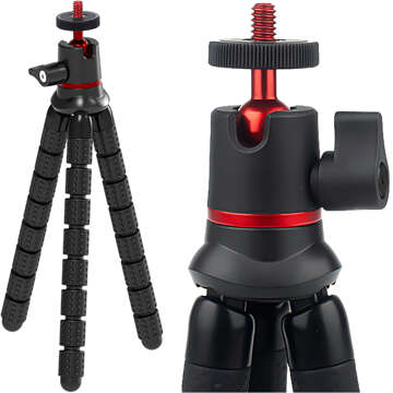 Elastyczny statyw do zdjęć mini tripod giętki na aparat kamerę 1/4" trójnóg Octopus czarny