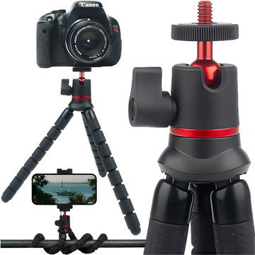 Elastyczny statyw do zdjęć mini tripod giętki na aparat kamerę 1/4" trójnóg Octopus czarny