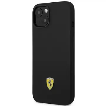 Eti na telefon Ferrari FEHCP14SSIBBK do Apple iPhone 14 6,1" czarny/black hardcase Silicone Metal Logo