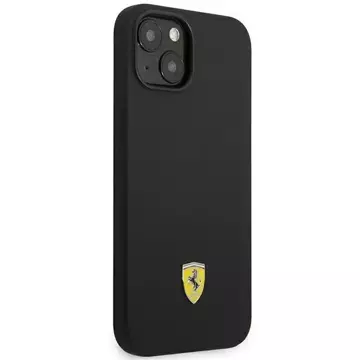 Eti na telefon Ferrari FEHCP14SSIBBK do Apple iPhone 14 6,1" czarny/black hardcase Silicone Metal Logo