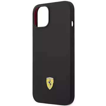 Eti na telefon Ferrari FEHCP14SSIBBK do Apple iPhone 14 6,1" czarny/black hardcase Silicone Metal Logo