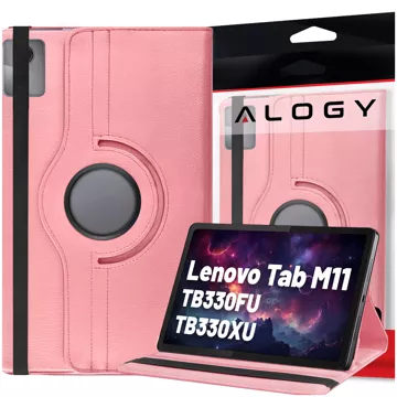 Etui 360 do Lenovo Tab M11 10.95" TB330FU / TB330XU / TB331FC obrotowe pokrowiec obudowa z klapką na tablet Case Alogy Różowe