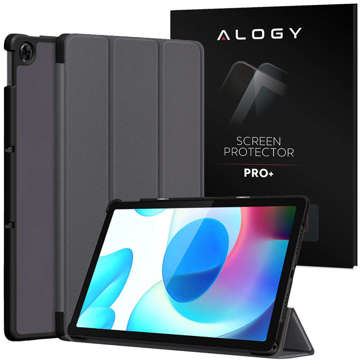 Etui Alogy Book Cover do Realme Pad 10.4 Szary + Szkło