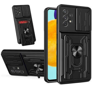 Etui Alogy Camshield Ring Wallet Case z osłonką na aparat i portfelem do Samsung Galaxy A53 Black