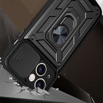 Etui Alogy Camshield Stand Ring z osłonką na aparat do Apple iPhone 13 Mini + Szkło