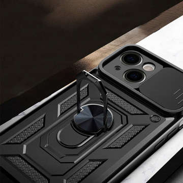 Etui Alogy Camshield Stand Ring z osłonką na aparat do Apple iPhone 13 Mini + Szkło