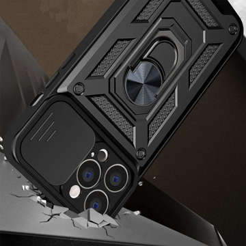 Etui Alogy Camshield Stand Ring z osłonką na aparat do Apple iPhone 13 Pro + Szkło