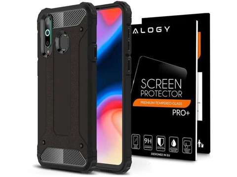 Etui Alogy Hard Armor do Samsung Galaxy A60/M40 czarne + Szkło Alogy