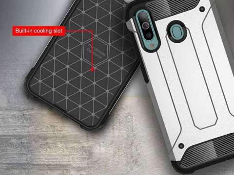 Etui Alogy Hard Armor do Samsung Galaxy A60/M40 czarne + Szkło Alogy