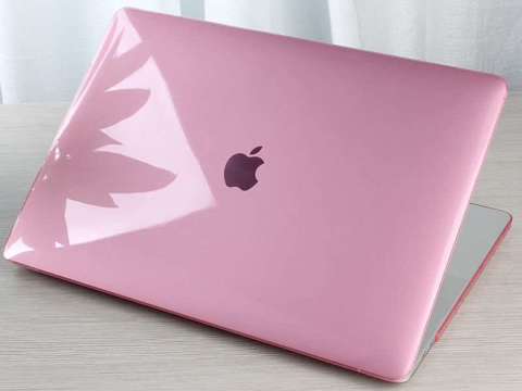 Etui Alogy Hard Case crystal + pokrowiec neopren do MacBook Air 2018 13 różowe