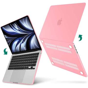 Etui Alogy Hard Case do Apple Macbook Air 13 2022 M2 Matowy Różowy + Torba do 15.6"