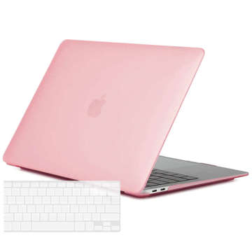 Etui Alogy Hard Case mat do Apple MacBook Air 13 M1 2021 Różowy + Nakładka na klawiaturę