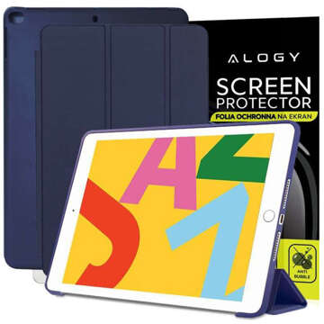 Etui Alogy Smart Case Apple iPad Air 2 silikon Granatowe + Folia