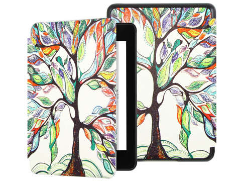 Etui Alogy Smart Case Kindle Paperwhite 4 Kolorowe drzewko + FOLIA