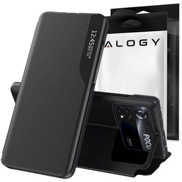 Etui Alogy Smart View Cover z klapką portfel skórzane do Xiaomi Poco X4 Pro 5G + Szkło