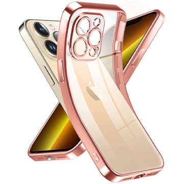 Etui Alogy TPU Luxury Case z osłonką na aparat do Apple iPhone 13 Pro różowo-przezroczyste