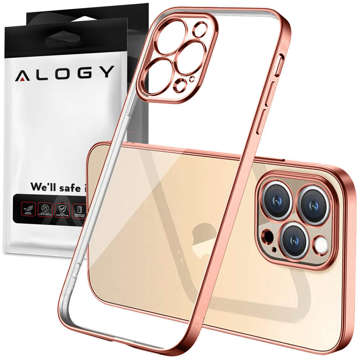 Etui Alogy TPU Luxury Case z osłonką na aparat do Apple iPhone 13 Pro różowo-przezroczyste + Szkło