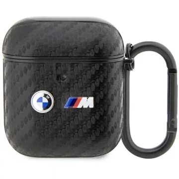 Etui BMW BMA2WMPUCA2 do AirPods 1/2 cover czarny/black Carbon Double Metal Logo