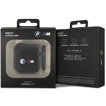 Etui BMW BMA2WMPUCA2 do AirPods 1/2 cover czarny/black Carbon Double Metal Logo