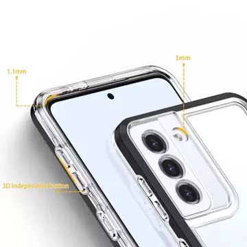 Etui Clear 3in1 do Samsung Galaxy S23 sylikonowy pokrowiec z czarną ramką