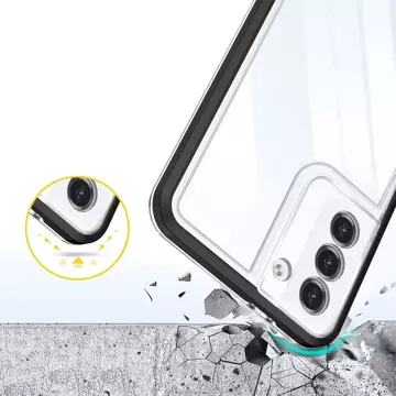 Etui Clear 3in1 do Samsung Galaxy S23 sylikonowy pokrowiec z czarną ramką