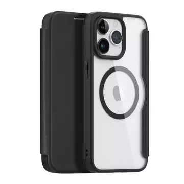 Etui Dux Ducis Skin X Pro do Apple iPhone 15 Pro magnetyczny pokrowiec MagSafe z klapką - czarny