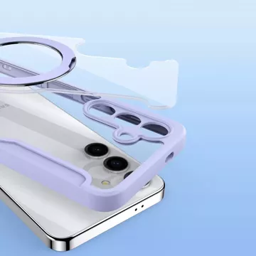 Etui Dux Ducis Skin X Pro z magnetycznym ringiem / podstawką do Samsung S24+ - fioletowe