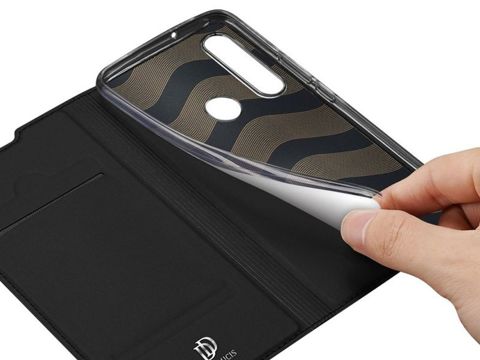 Etui Dux Ducis Skin do Huawei P40 Lite E Czarne + Szkło Alogy