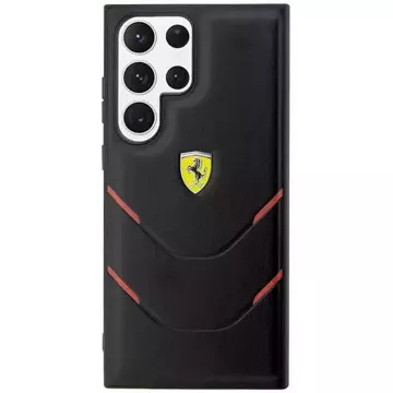 Etui Ferrari FEHCS23LPBAK do Samsung Galaxy S23 Ultra S918 czarny/black hardcase Hot Stamp Lines