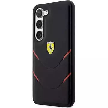 Etui Ferrari do Samsung Galaxy S23 HardCase Hot Stamp Lines czarny