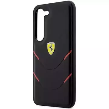 Etui Ferrari do Samsung Galaxy S23 HardCase Hot Stamp Lines czarny