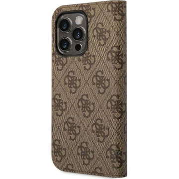 Etui Guess GUBKP14XHG4SHW do Apple iPhone 14 Pro Max 6,7" brązowy/brown book 4G Vintage Gold Logo