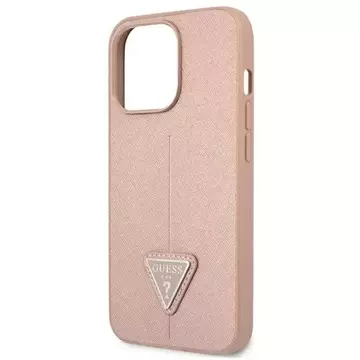 Etui Guess GUHCP13XPSATLP do Apple iPhone 13 Pro Max 6,7" różowy/pink hardcase SaffianoTriangle Logo