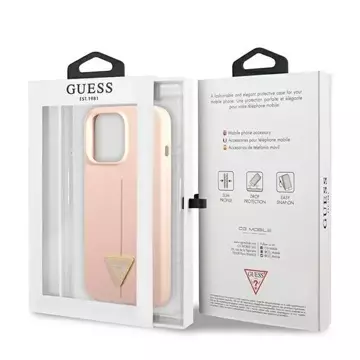 Etui Guess GUHCP13XSLTGP do Apple iPhone 13 Pro Max 6,7" różowy/pink hardcase Silicone Triangle