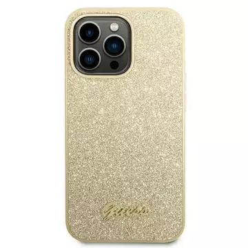 Etui Guess GUHCP14LHGGSHD do Apple iPhone 14 Pro 6,1" złoty/gold hard case Glitter Script
