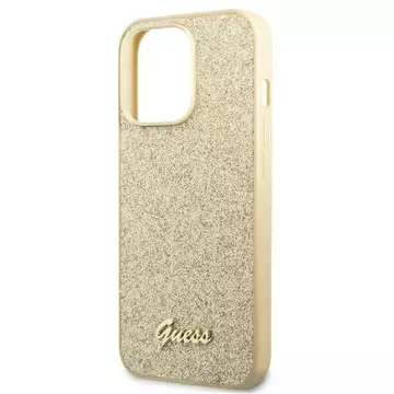 Etui Guess GUHCP14LHGGSHD do Apple iPhone 14 Pro 6,1" złoty/gold hard case Glitter Script