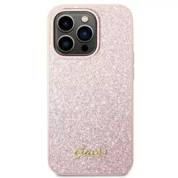 Etui Guess GUHCP14LHGGSHP do Apple iPhone 14 Pro 6,1" różowy/pink hard case Glitter Script