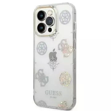 Etui Guess GUHCP14LHTPPTH do Apple iPhone 14 Pro 6,1" przezroczysty/transparent hard case Peony Glitter