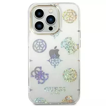 Etui Guess GUHCP14LHTPPTH do Apple iPhone 14 Pro 6,1" przezroczysty/transparent hard case Peony Glitter
