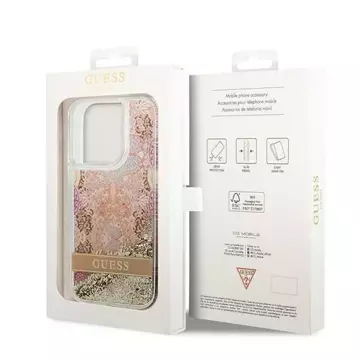 Etui Guess GUHCP14LLFLSD do Apple iPhone 14 Pro 6,1" złoty/gold hardcase Paisley Liquid Glitter
