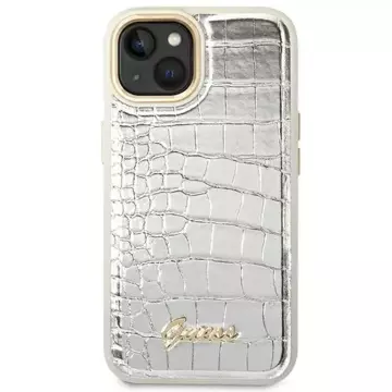 Etui Guess GUHCP14MHGCRHS do Apple iPhone 14 Plus 6,7" srebrny/silver hardcase Croco Collection