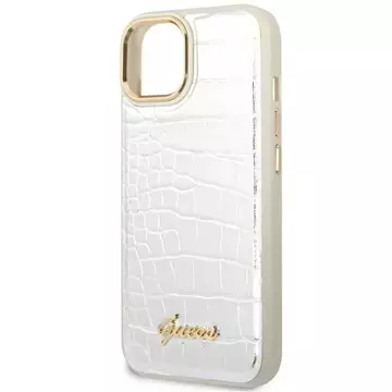 Etui Guess GUHCP14MHGCRHS do Apple iPhone 14 Plus 6,7" srebrny/silver hardcase Croco Collection