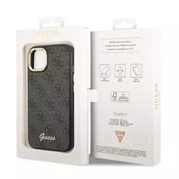 Etui Guess GUHCP14SHG4SHK do Apple iPhone 14 6,1" czarny/black hard case 4G Vintage Gold Logo