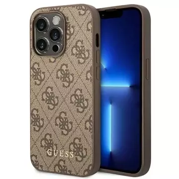 Etui Guess GUHCP14XG4GFBR do Apple iPhone 14 Pro Max 6,7" brązowy/brown hard case 4G Metal Gold Logo