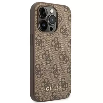 Etui Guess GUHCP14XG4GFBR do Apple iPhone 14 Pro Max 6,7" brązowy/brown hard case 4G Metal Gold Logo