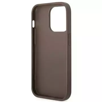 Etui Guess GUHCP14XG4GFBR do Apple iPhone 14 Pro Max 6,7" brązowy/brown hard case 4G Metal Gold Logo