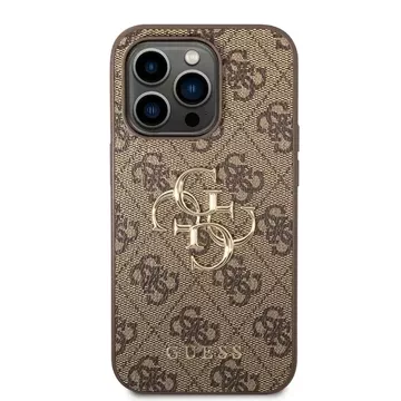 Etui Guess GUHCP15L4GMGBR do iPhone 15 Pro 6.1" brązowy/brown hardcase 4G Big Metal Logo